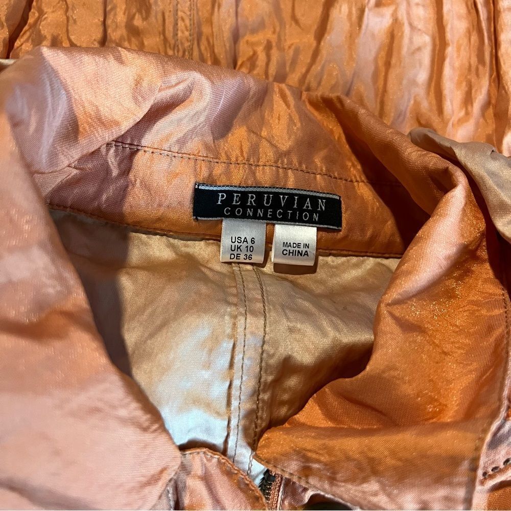 Peruvian connection long coral jacket size 6 - Picture 6 of 9